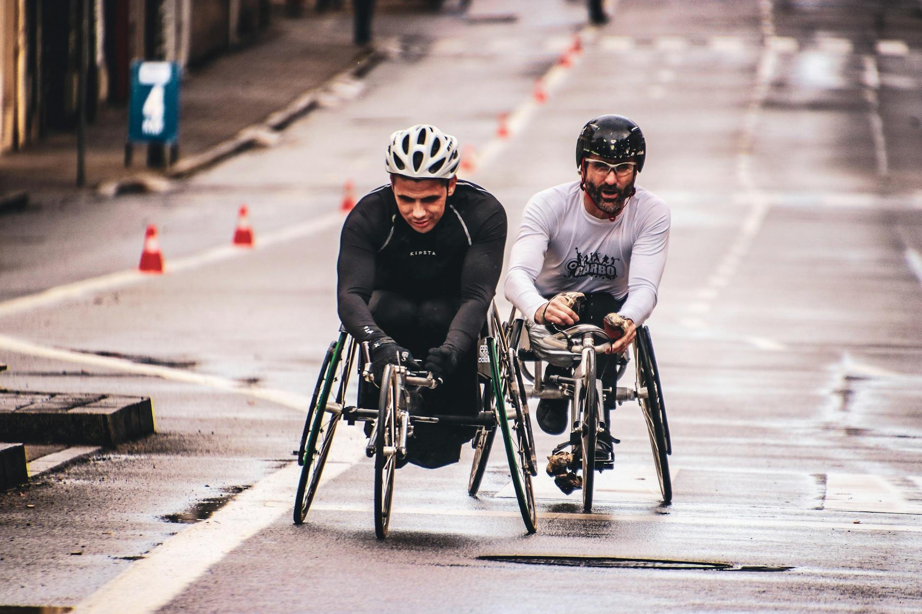 two cyclist running on each other